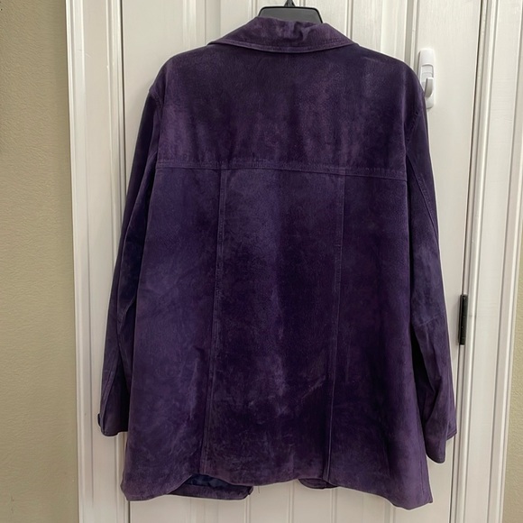 ST JOHNS BAY purple leather jacket.  L - Picture 4 of 12